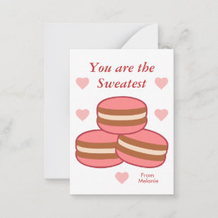 Söta Macarons Barnklassrum Valentine Valkort Anteckningskort