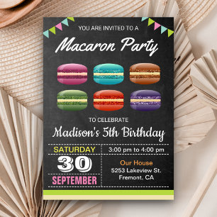 Söta Macarons Födelsedagsfest Inbjudningar