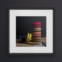 Söta Macarons kök Poster Macarons Red Gult