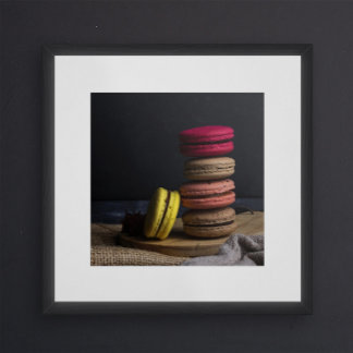 Söta Macarons kök Poster Macarons Red Gult