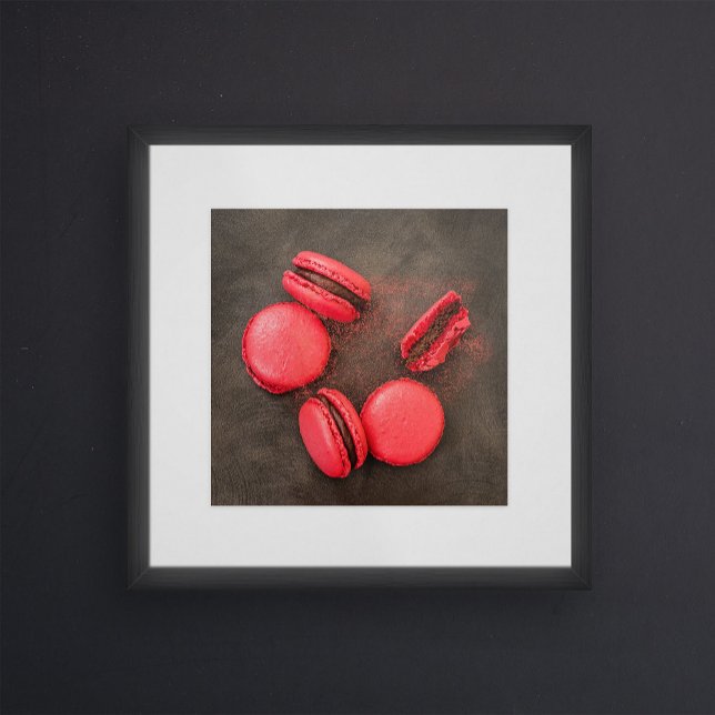 Söta Macarons köks poster | Macarons röda Rosa (Skapare uppladdad)