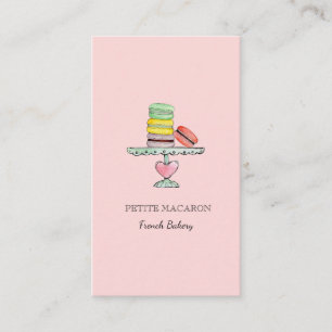Söta Macarons rosa bageri visitkort