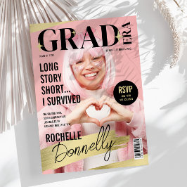 Söta Magazin Omslagsfoto Grad Era Fest Inbjudningar