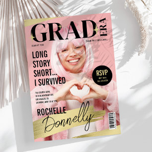 Söta Magazin Omslagsfoto Grad Era Fest Inbjudningar