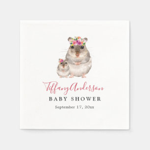 Söta Mamma och Baby Blommigt Babykläder Napkin Pappersservett