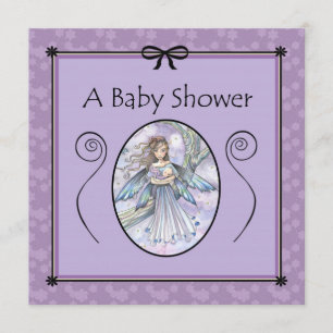 Söta Mamma och Bebis Änglabarn Baby Shower Inbjudn Inbjudningar