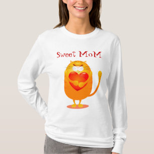 Söta Mamma, rolig katt i kärlek. T-shirt
