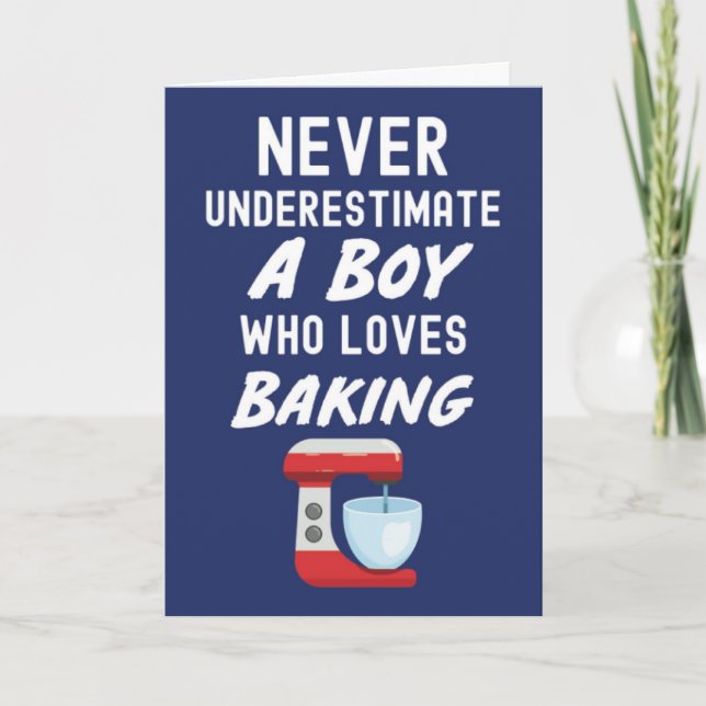 Söta marinblå bakkort för babypojke kid baker kort (Framsida)