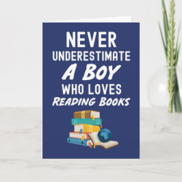 Söta, marinblå bokläskort för babypojke kort