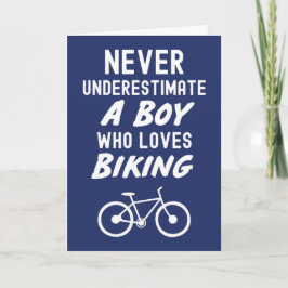 Söta marinblå cykelkort för småpojkar barn kort