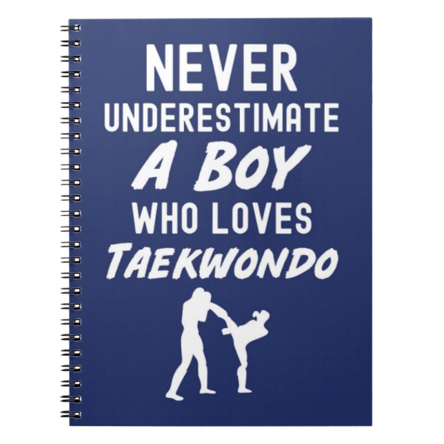 Söta marinblå Taekwondo-presenter för småpojkar ba Anteckningsbok (Framsidan)