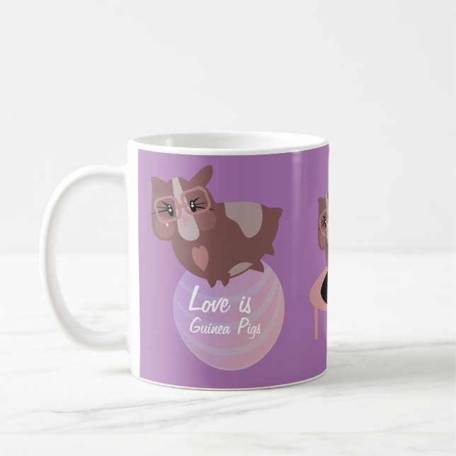Söta marsvin som tränar kaffemugg (Vänster)
