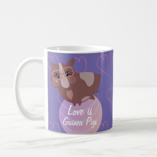 Söta marsvin som tränar kaffemugg (Vänster)