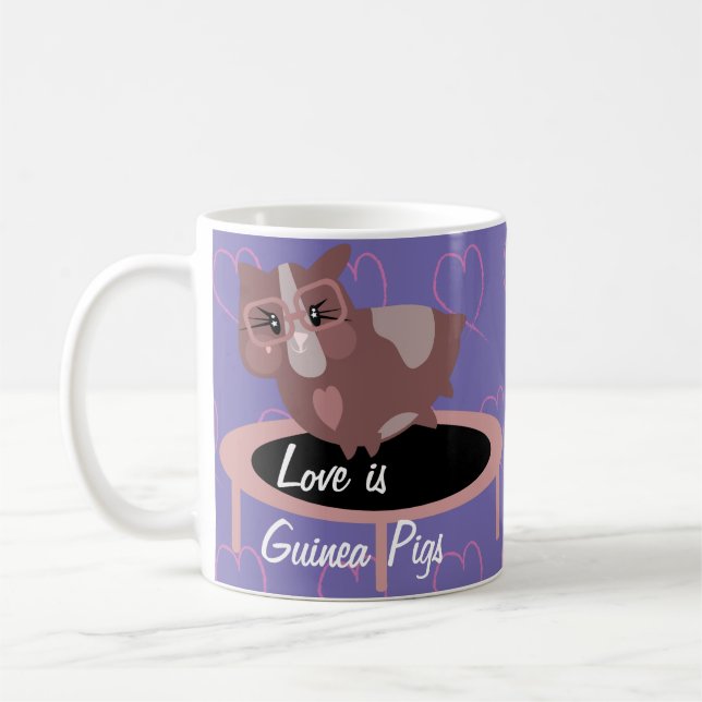 Söta marsvin som tränar kaffemugg (Vänster)