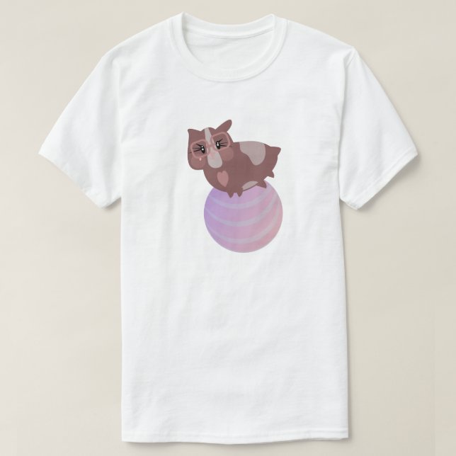 Söta marsvin som tränar t shirt (Design framsida)
