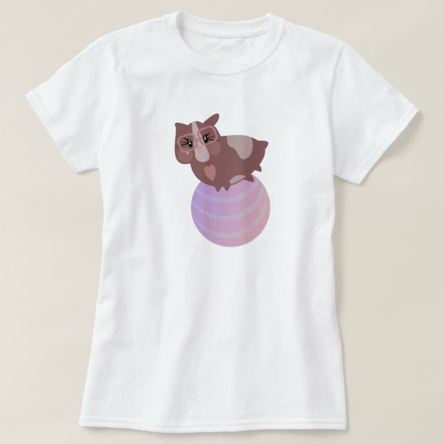 Söta marsvin som tränar t shirt (Design framsida)
