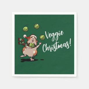 Söta Marsvin Veggie Jul! Broccoli Jonglör Pappersservett