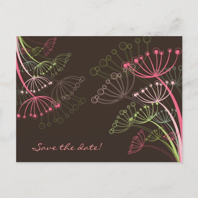 Söta maskrosor Spara-datum Vykort (Framsida)