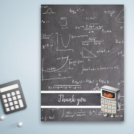 Söta matematiska formler ekvationer svart barn tack kort