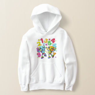 Söta matte nummer monster tecknad hoodie barn Stor T Shirt