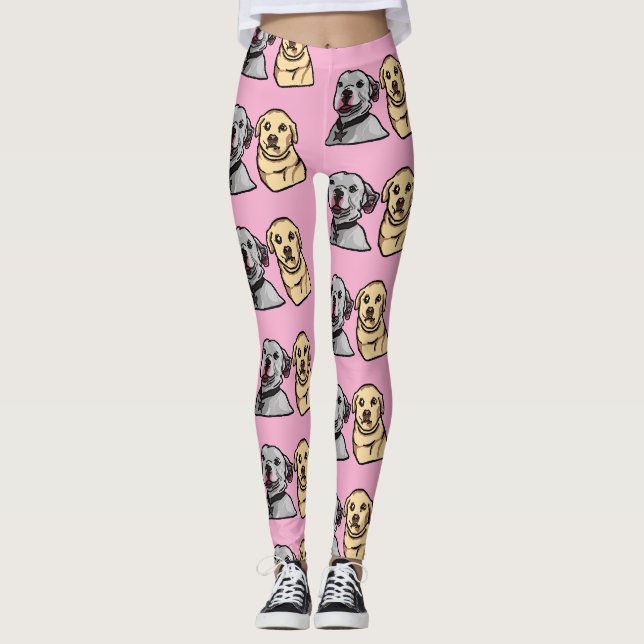 Söta Memoji Hundar Leggings (Framsida)