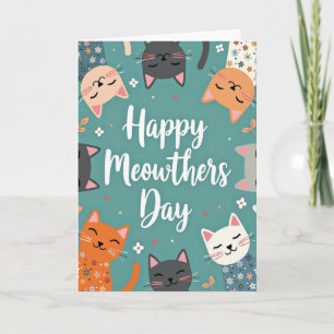 Söta Meowthers Day Katt Konst Kort