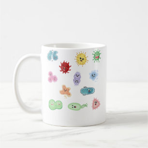 Söta mikrober bakterier virus Ecoli mikrobiologi S Kaffemugg