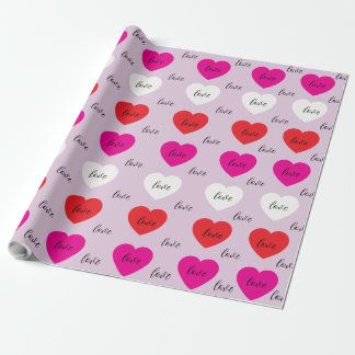 Söta minimalistiska hjärtan kärleksmönster  presentpapper