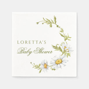 Söta minimalistiska tusenskönor Blommig baby showe Pappersservett