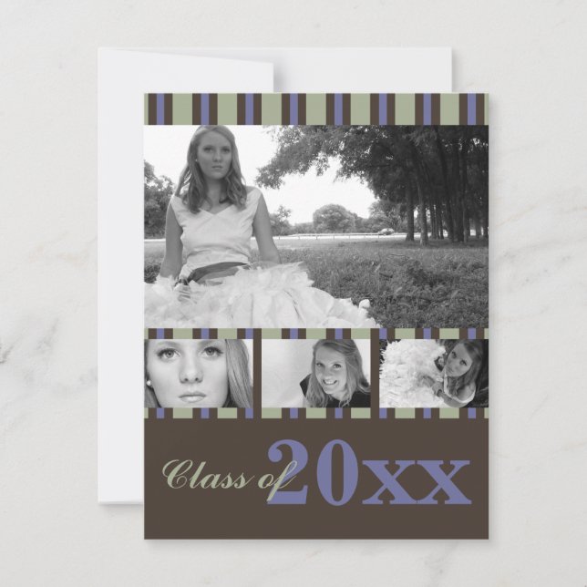 Söta minnen, inbjudan till Studenten (blå Rand) (Framsida)