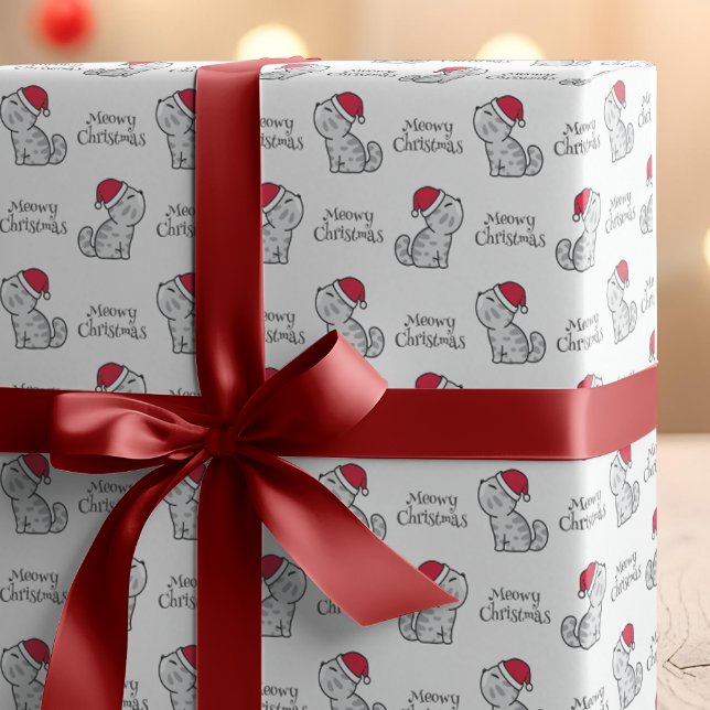 Söta Mjauande Jul Tomte Katter Presentpapper (Skapare uppladdad)