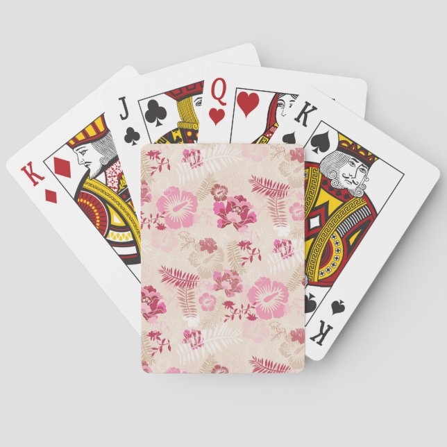 Söta moderna blommönster i rosa casinokort (Baksidan)