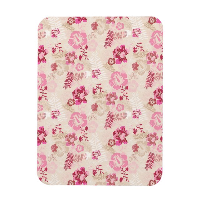Söta moderna blommönster i rosa magnet (Vertikal)