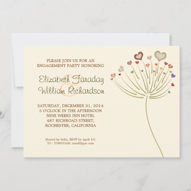 Söta, moderna förlovningar-inbjudningar inbjudningar (Framsida)