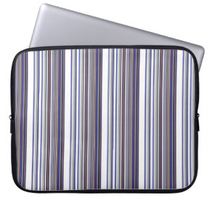 Söta moderna gråblå ränder laptop fodral
