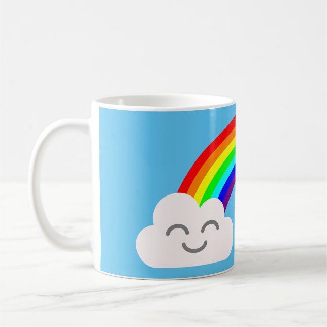 Söta moln och en regnbåge kaffemugg (Vänster)