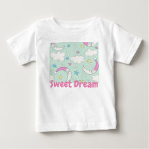 Söta molnet måne stjärnor baby t-shirt