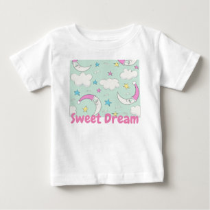 Söta molnet måne stjärnor baby t-shirt