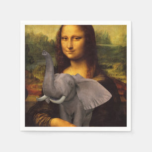 Söta Mona Lisa älskar elefanten Pappersservett