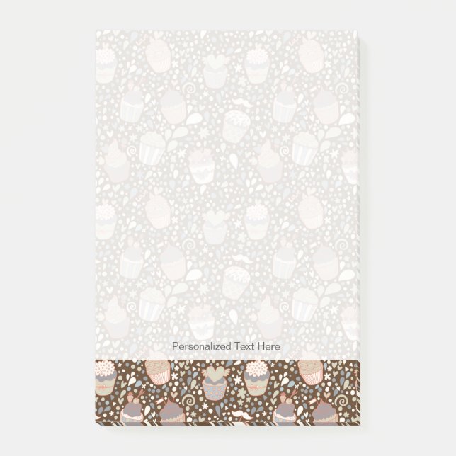 Söta mönster av smaksatta muffinsar post-it block (Framsida)