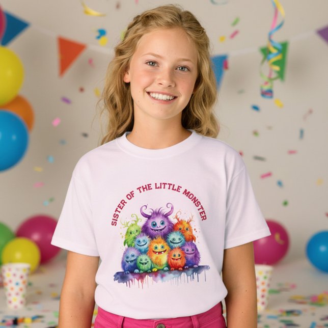 Söta monster barnkalas syster t shirt (Skapare uppladdad)