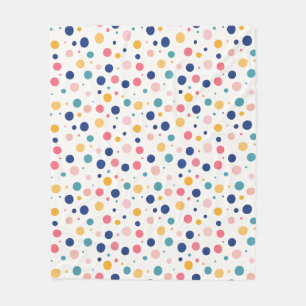 Söta mönster färgade cirklar polka dots fleecefilt