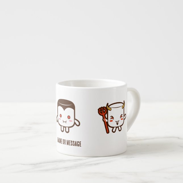 Söta monster-marshmallow Halloween Espressomugg (Framsida höger)