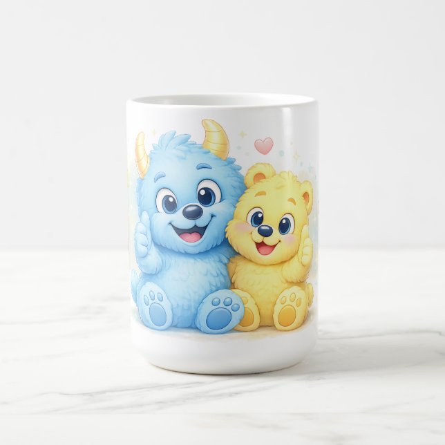 Söta Monster Vänner Mysig Morgon Duo Kaffemugg (Center)