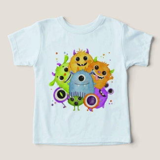 Söta monster vattenfärg barn t-shirt