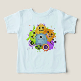 Söta monster vattenfärg barn t-shirt