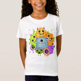 Söta monster vattenfärg barn t-shirt