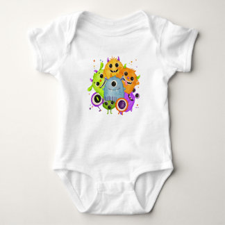 Söta monster Watercolor Baby Bodysuit | Rolig T Shirt