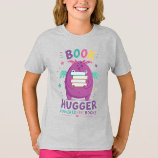 Söta monsterbarn t-shirt med bokälskare | Rolig lä