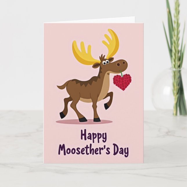 Söta Moosethers Dag Blommig Kort (Framsida)